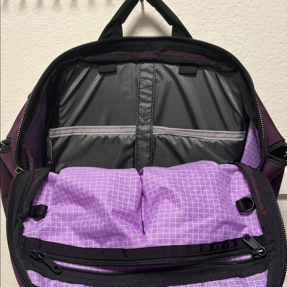 Tom Bihn 2.0 Smart Alec Women's Backpack in Black and Purple - Picture 4 of 10